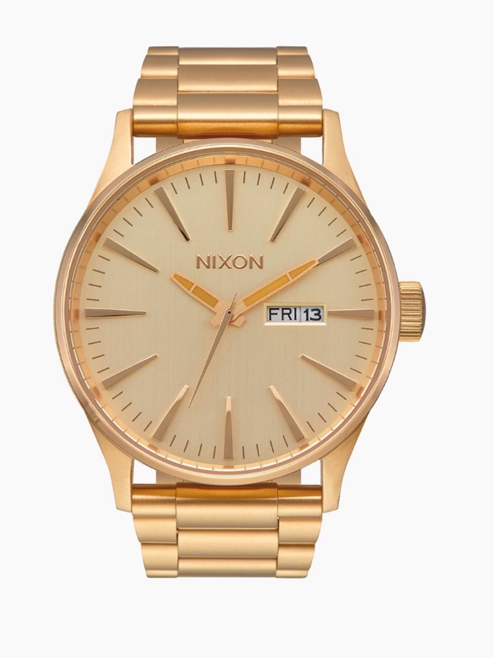 Nixon Sentry Stainless Steel Date All Gold Needs Battery